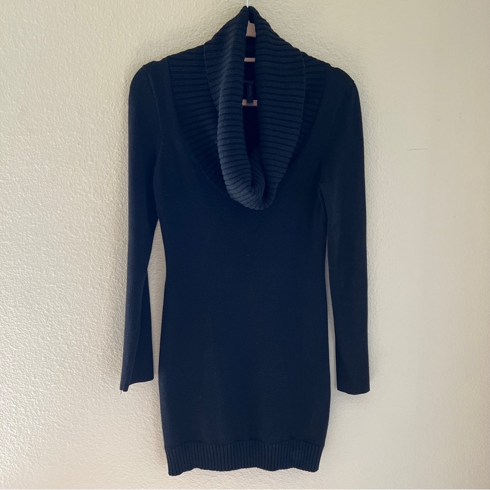 BCBG Women’s Sweater dress with cowl neck in black Size Medium